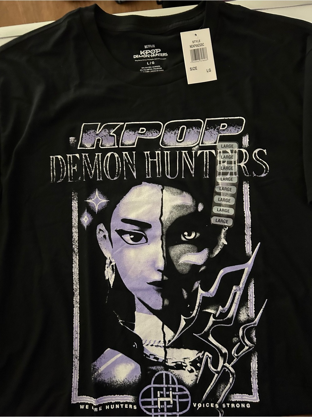 Netflix KPOP Demon Hunters Long Sleeve Tee - Black/Purple